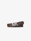 Michael Kors Reversible Logo Buckle Belt In Burgundy