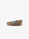 Michael Kors Reversible Logo Buckle Belt In Natural