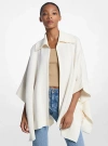 Michael Kors Reversible Logo Cotton Blend Zip-up Poncho In White