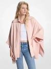 Michael Kors Reversible Logo Cotton Blend Zip-up Poncho In Pink