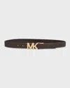 Michael Kors Reversible Logo Leather Belt In Black