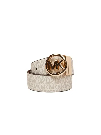 Michael Kors Reversible Logo-buckle Belt In Gold