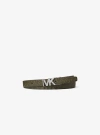Michael Kors Reversible Signature Logo And Leather Belt In Green