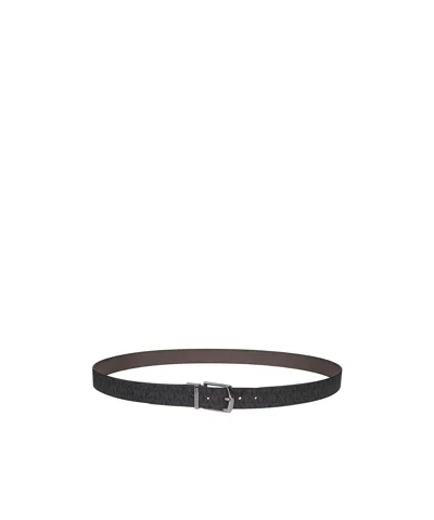 Michael Kors Reversible Signature Logo Belt In Black