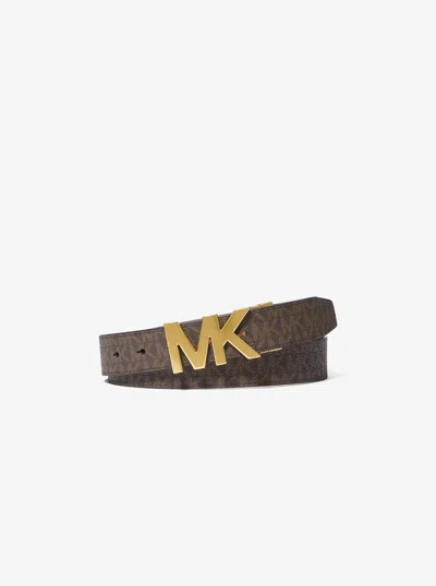 Michael Kors Reversible Signature Logo Buckle Belt In Orange