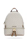 Michael Kors Medium Backpack Zipper Rhea Handle Front In Avorio