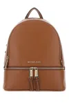 Michael Kors Medium Zip Backpack "rhea" In Chocolate