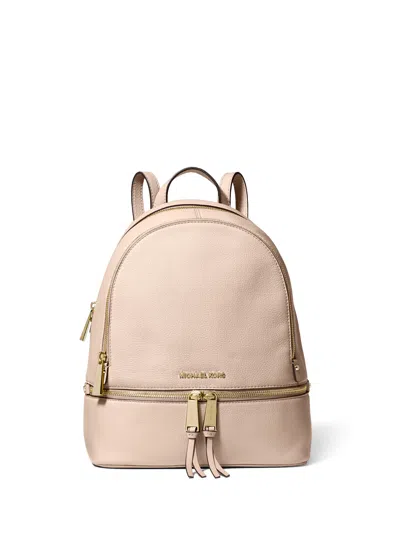 Michael Kors Rhea Medium Leather Backpack In Soft Pink