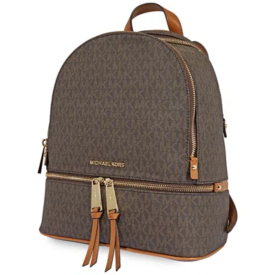 Michael Kors Rhea Medium Logo Print Backpack - Brown