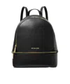 Michael Kors Rhea Medium Pebbled Leather Backpack In Black