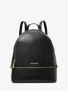 Michael Kors Rhea Medium Pebbled Leather Backpack In Black