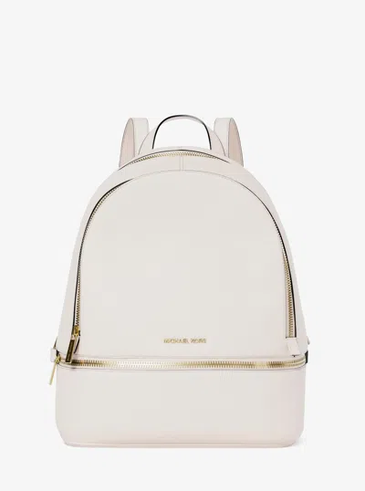Michael Kors Rhea Medium Pebbled Leather Backpack In Brown