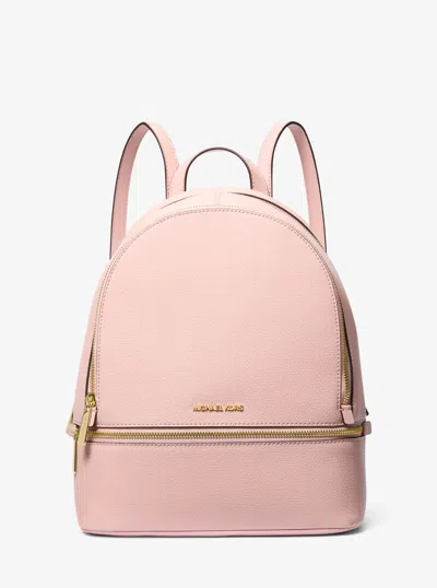 Michael Kors Rhea Medium Pebbled Leather Backpack In Pink