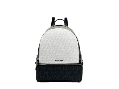 Michael Kors Rhea Medium Pvc Backpack Bookbag Optic White Multi