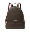 Michael Kors Rhea Medium Signature Logo Backpack In Brown