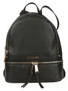 Michael Kors Rhea Zip Textured Leather Backpack In Black