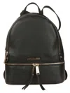 Michael Kors Rhea Zip Textured Leather Backpack In Black