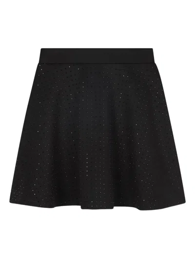 Michael Kors Kids' Rhinestone-embellished Flared Skirt In Black