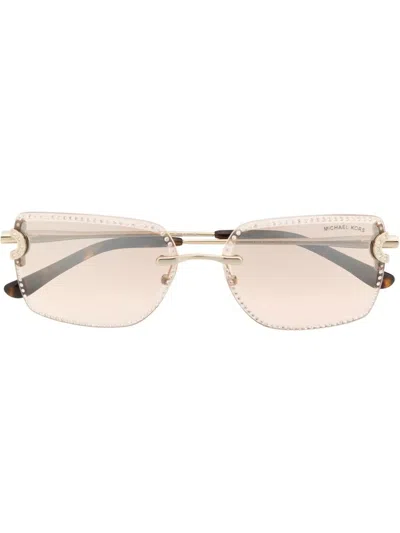 Michael Kors Rhinestone-embellished Sunglasses In Gold