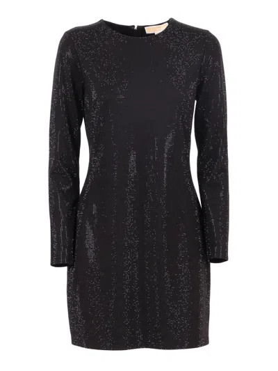 MICHAEL KORS RHINESTONE LS MINI DRESS