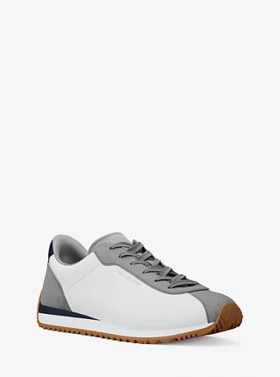 Michael Kors Rhodes Mixed-media Trainer In White
