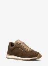Michael Kors Rhodes Two-tone Suede Trainer In Brown