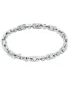 Michael Kors Brass Pave Astor Link Chain Bracelet In Silver