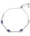 Michael Kors Rhodium-plated Sterling Silver Emerald Cut Station Bracelet In Metallic