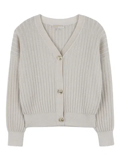 Michael Kors Kids' Ribbed Button Cardigan In White
