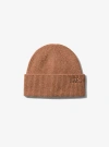 Michael Kors Ribbed Cashmere Beanie Hat In Brown
