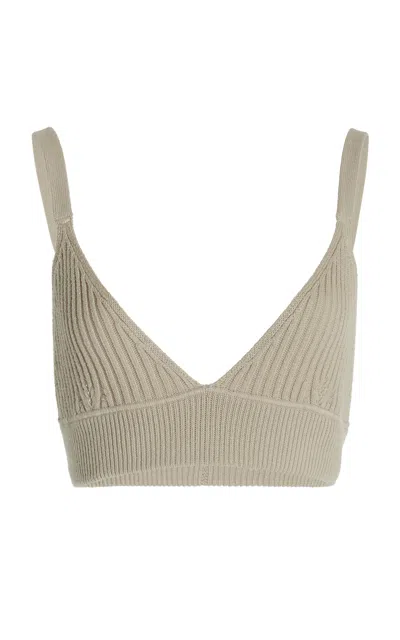 Michael Kors Ribbed Cashmere Bra In Nude