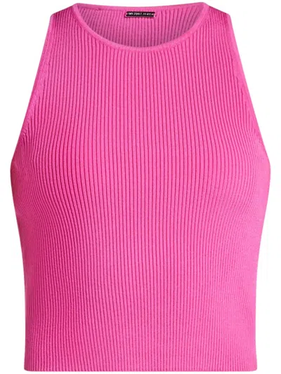 Michael Kors Ribbed Cropped Tank Top In Pink