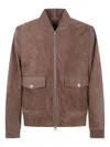 Michael Kors Bomber Jacket In Suede In Brown