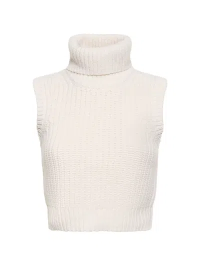 Michael Kors Ribbed High-collar Vest In Neutral