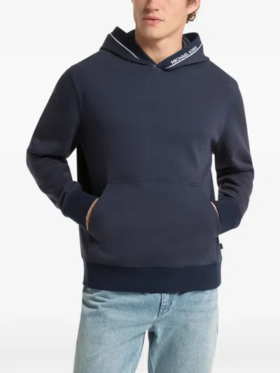 Michael Kors Ribbed Hoodie In Blue