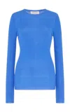 Michael Kors Ribbed-knit Cashmere Sweater In Blue