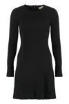 Michael Kors Ribbed Knit Dress In Black