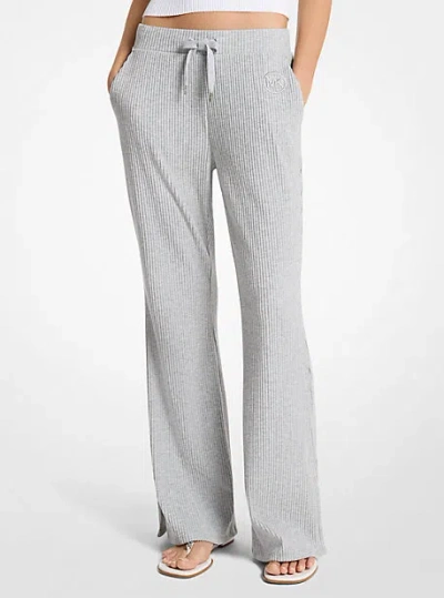 Michael Kors Ribbed Knit Pants In Gray