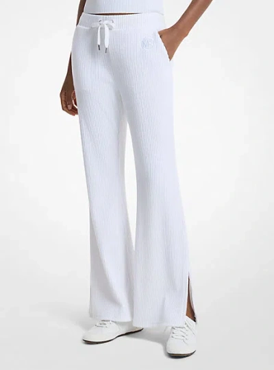 Michael Kors Ribbed Knit Pants In Blue