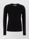 Michael Kors Ribbed Knit Sweater In Stretch Wool Blend In Black
