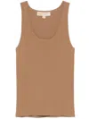 Michael Kors Ribbed-knit Tank Top In Brown