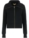 Michael Kors Ribbed-knit Zipped Cardigan In Black
