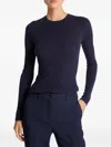 Michael Kors Ribbed Long-sleeve T-shirt In Blue