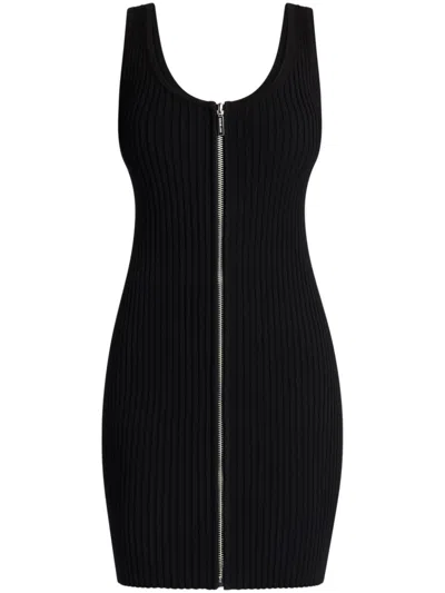 Michael Kors Ribbed Mini Dress In Black