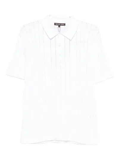 Michael Kors Ribbed Polo Shirt In White