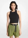 Michael Kors Eco Crop Sport Tank In Black