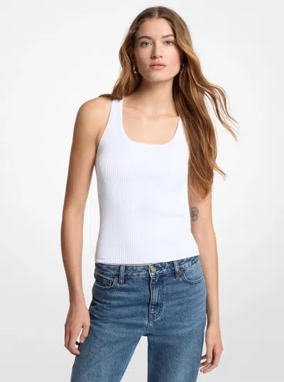 Michael Kors Ribbed Scoop Neck Tank Top In Multi