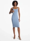 Michael Kors Ribbed Stretch Knit Midi Tank Dress In Blue
