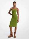 Michael Kors Recycled-viscose Knitted Midi Dress In Green