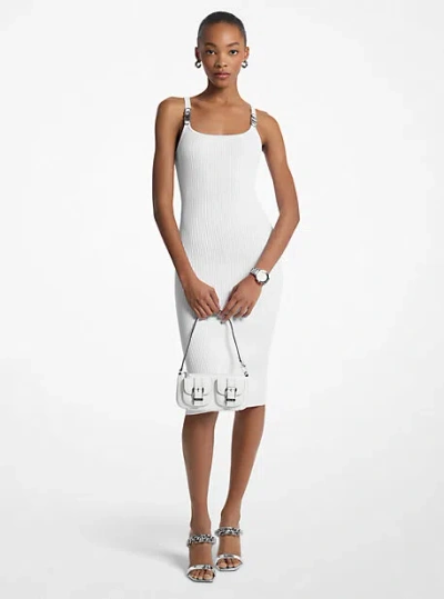 Michael Kors Ribbed Stretch Knit Midi Tank Dress In White